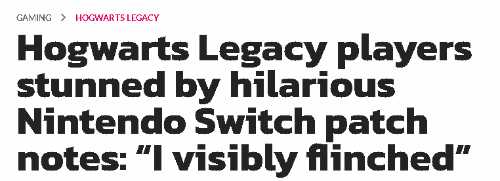 NS版《霍格沃茨》补丁爆改游戏:说明长度惊呆玩家