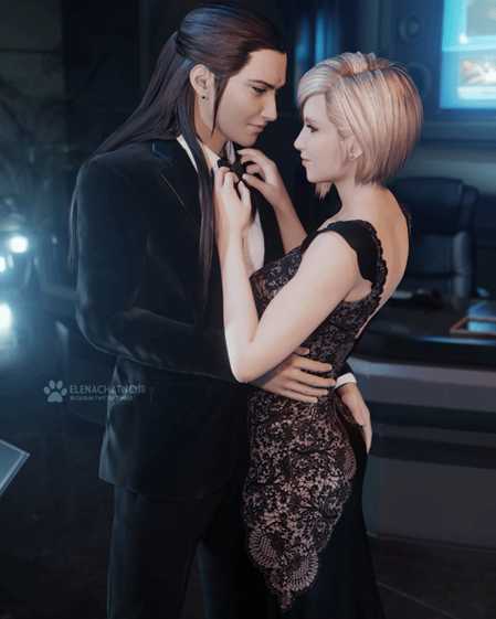 《最终幻想7:重生》3D同人图:礼服爱丽丝蕾丝诱惑