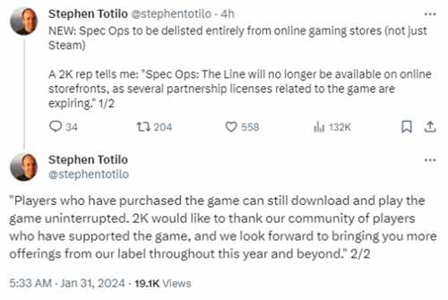 背景在阿联酋迪拜的射击游戏下架 或因音乐版权到期?