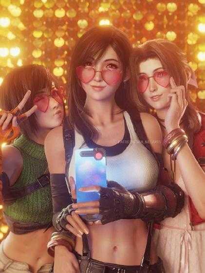 蒂法美如画!粉丝自制《最终幻想7:重制版》3D美图