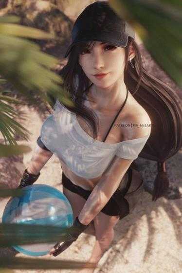 蒂法美如画!粉丝自制《最终幻想7:重制版》3D美图