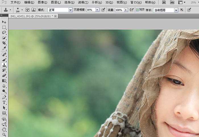 Photoshop为外景美女美化处理并增加糖水色