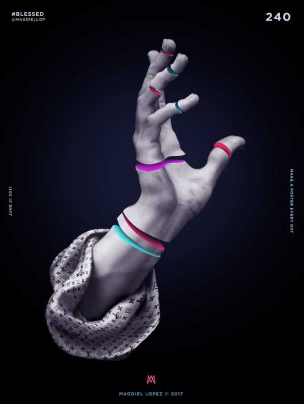 Photoshop创意制作超酷的人像错位分割彩色切片效果教程