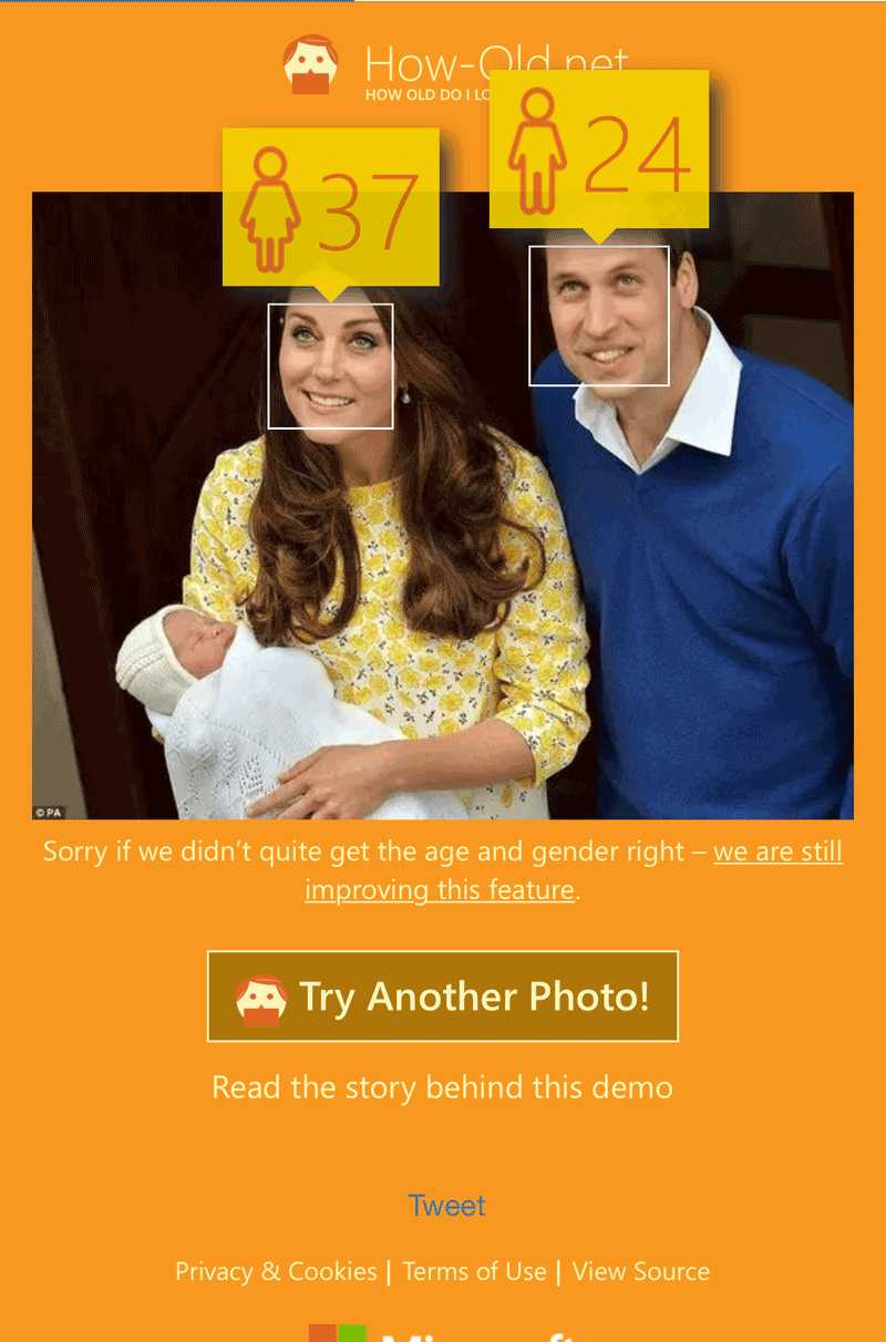 微软How-Old.net体验:威廉王子只有24岁 凯特王妃37岁
